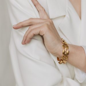 Bracelet Gaïa – Mailles épaisses dorées en acier inoxydable