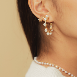 Boucles d'oreilles Aphrodite – Acier inoxydable & perles