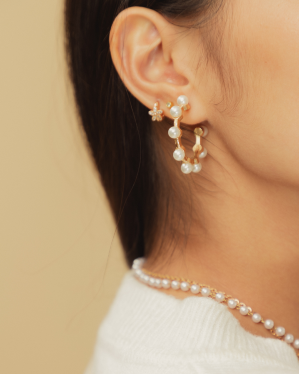 Boucles d'oreilles Aphrodite – Acier inoxydable & perles